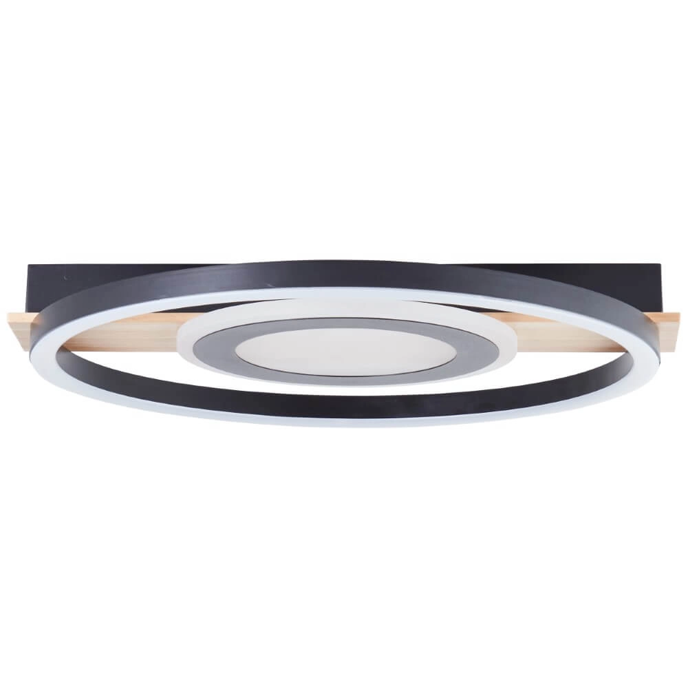 Ceiling light Maureen Ø 37cm black with wood Brilliant 4004353420078