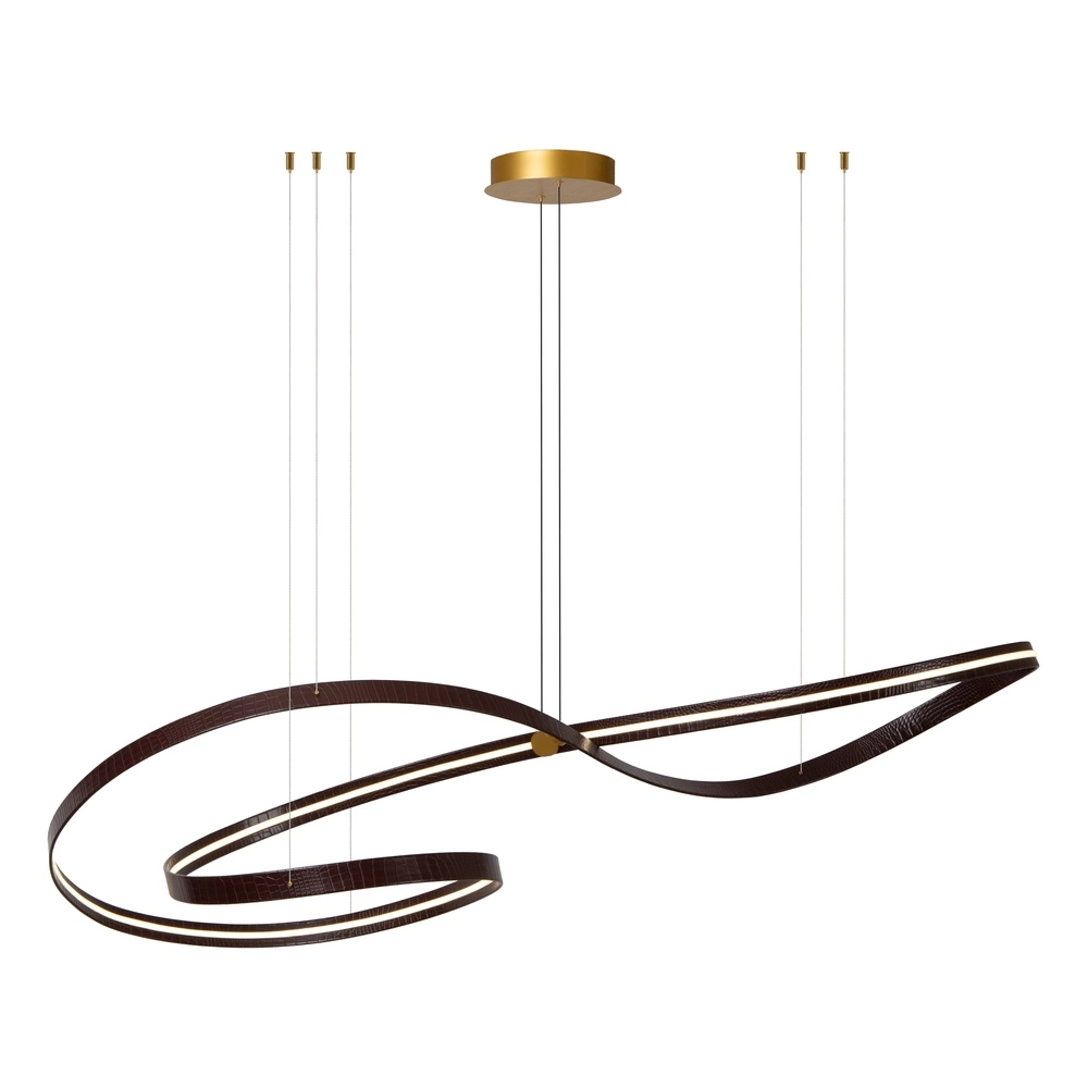 Modern led pendant light Slalom Coffee brown with effect