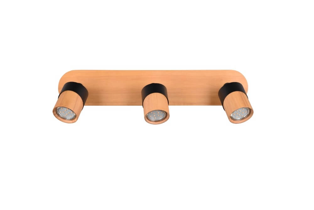 Ceiling lamp wood with black Aruni 3-light Trio 4017807562231
