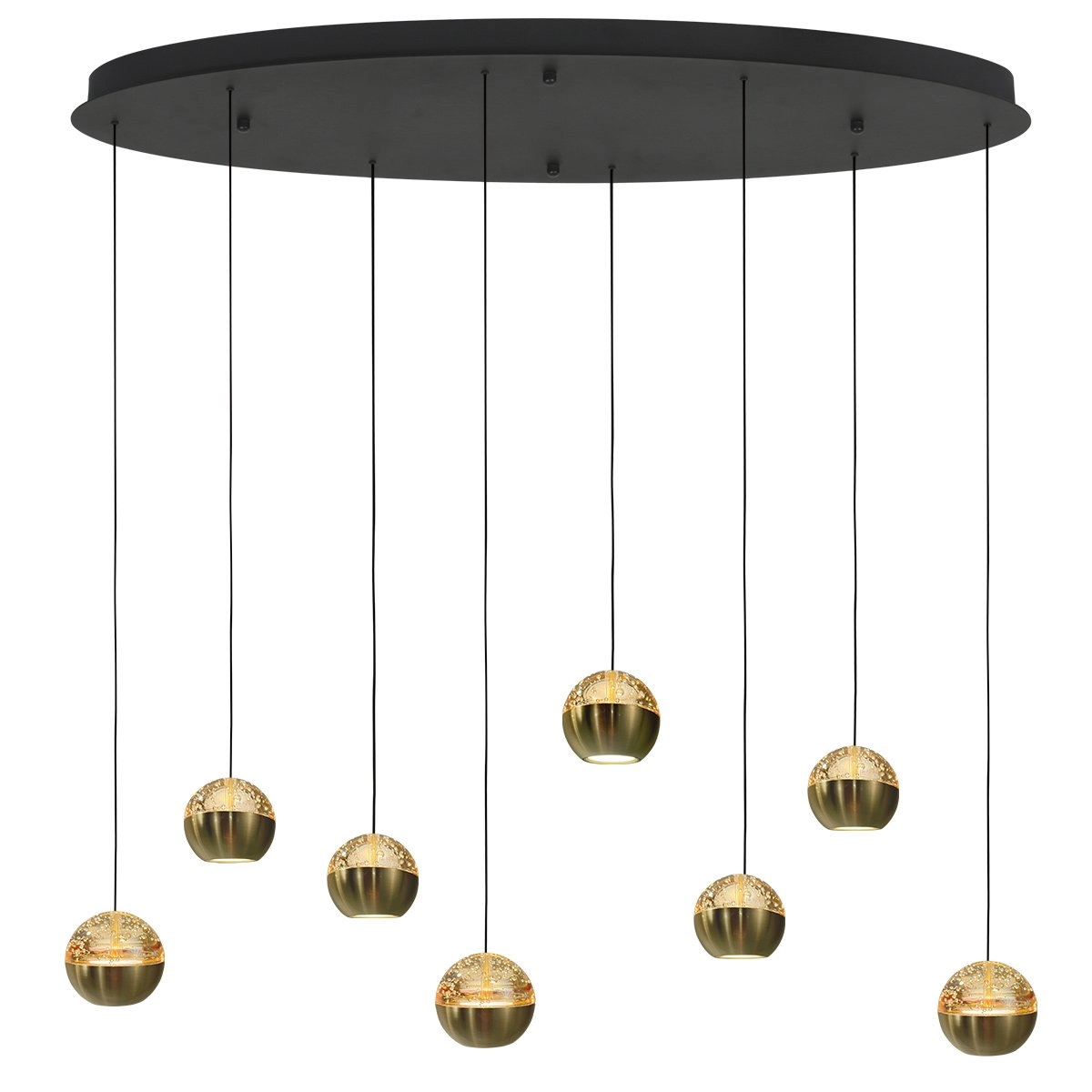 Oval pendant lamp Belluno 8-light LED - brass Steinhauer 8712746183993