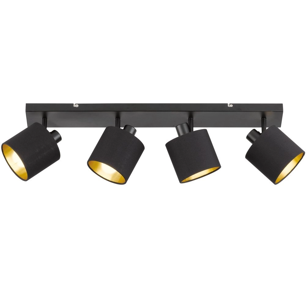 Ceiling spot Tommy 4-light black with gold