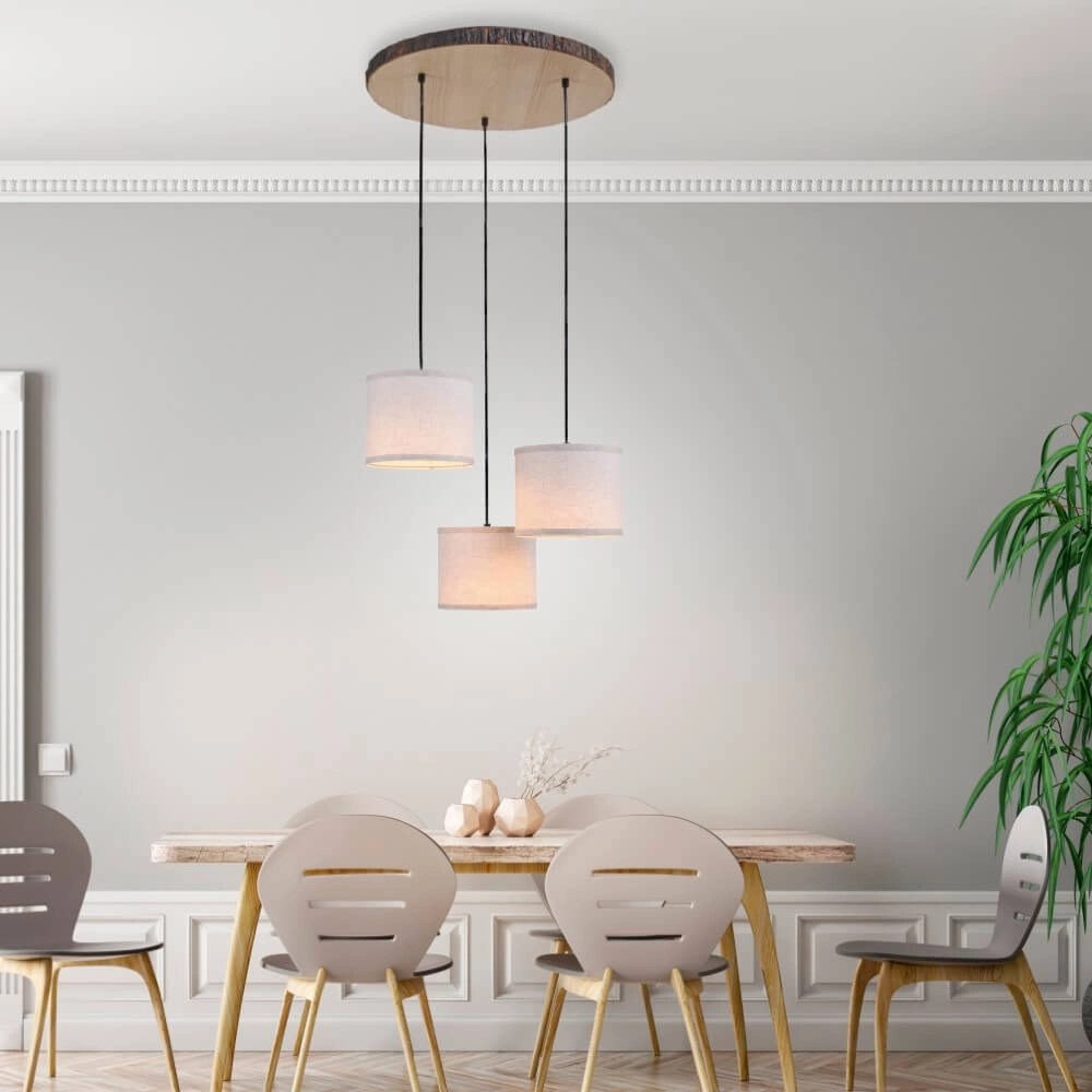 Country ceiling lamp Bark wood Just Light 4043689975937