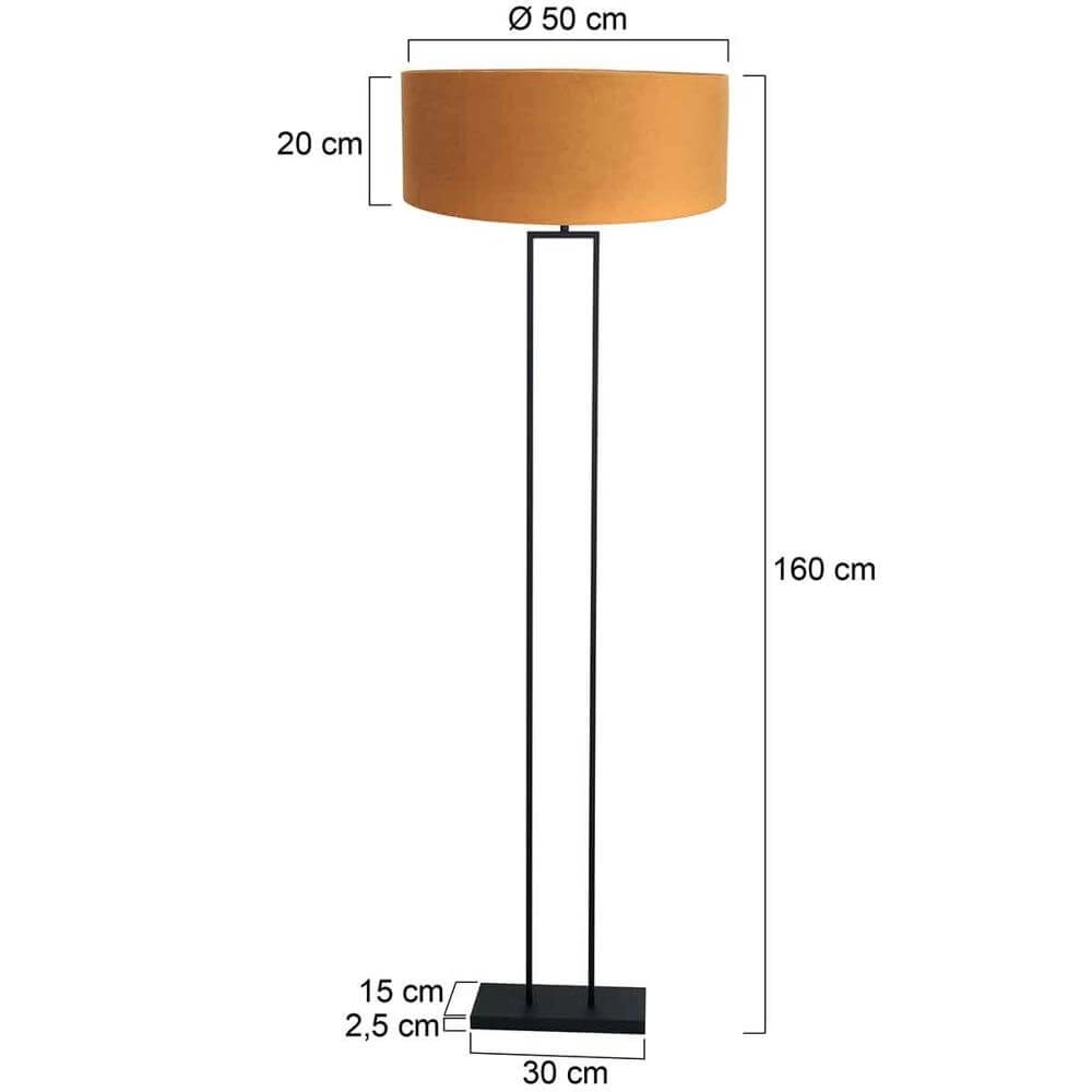 Floor lamp 160cm Stang black with golden hood Steinhauer 8712746173857
