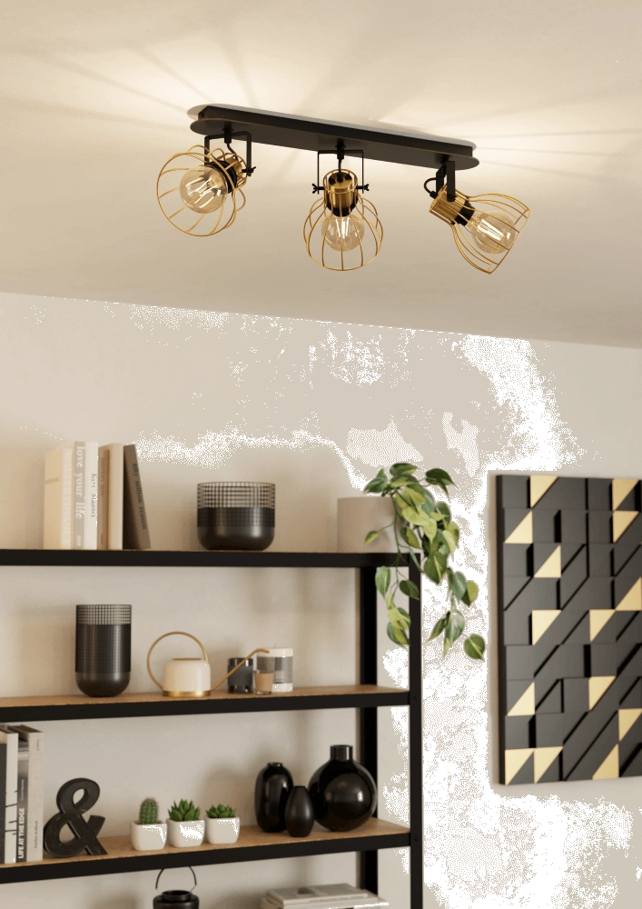 Gold ceiling lamp Sambatello 3x E27 Eglo 9008606243655