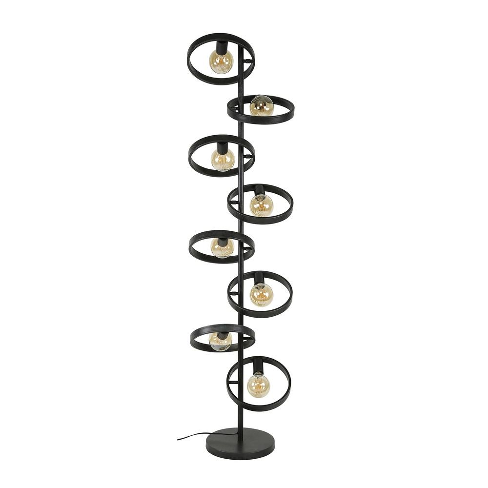 Rings floor lamp Hover 160cm - 8x E27 - charcoal Lyora 8716803513327