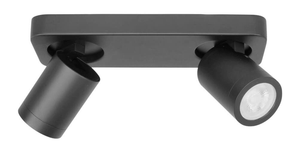 Double IP44 surface-mounted spotlight Oliver Matt black