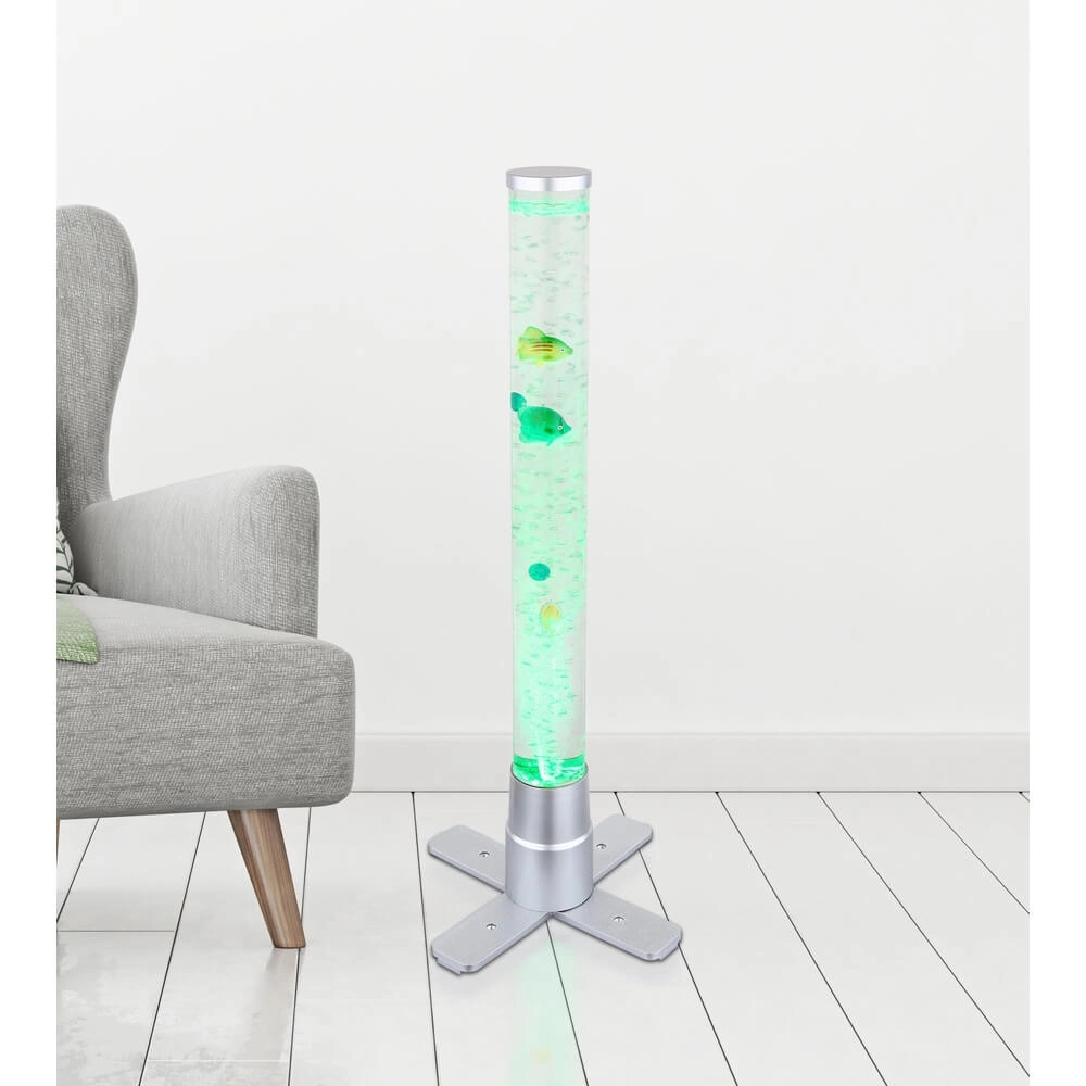 Bubble Floor Lamp Mendoza silver-grey with fish Globo 9007371442683