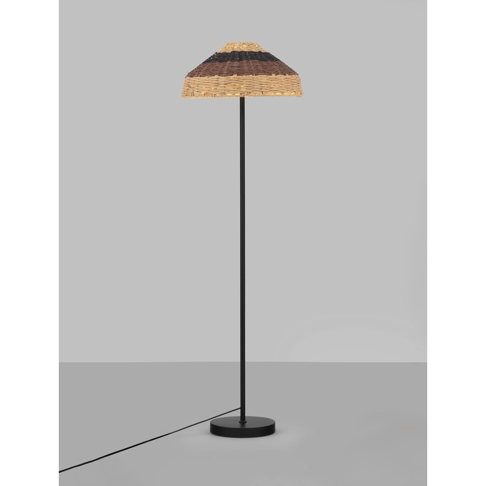 Floor lamp Caro black and rattan Lyora 5212017453013