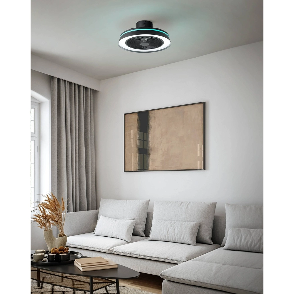 Black ceiling fan Vallonia Ø 48cm Eglo 9002759352172