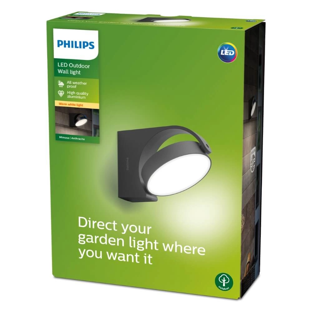 Wall lamp Mimosa anthracite Philips 8719514477254