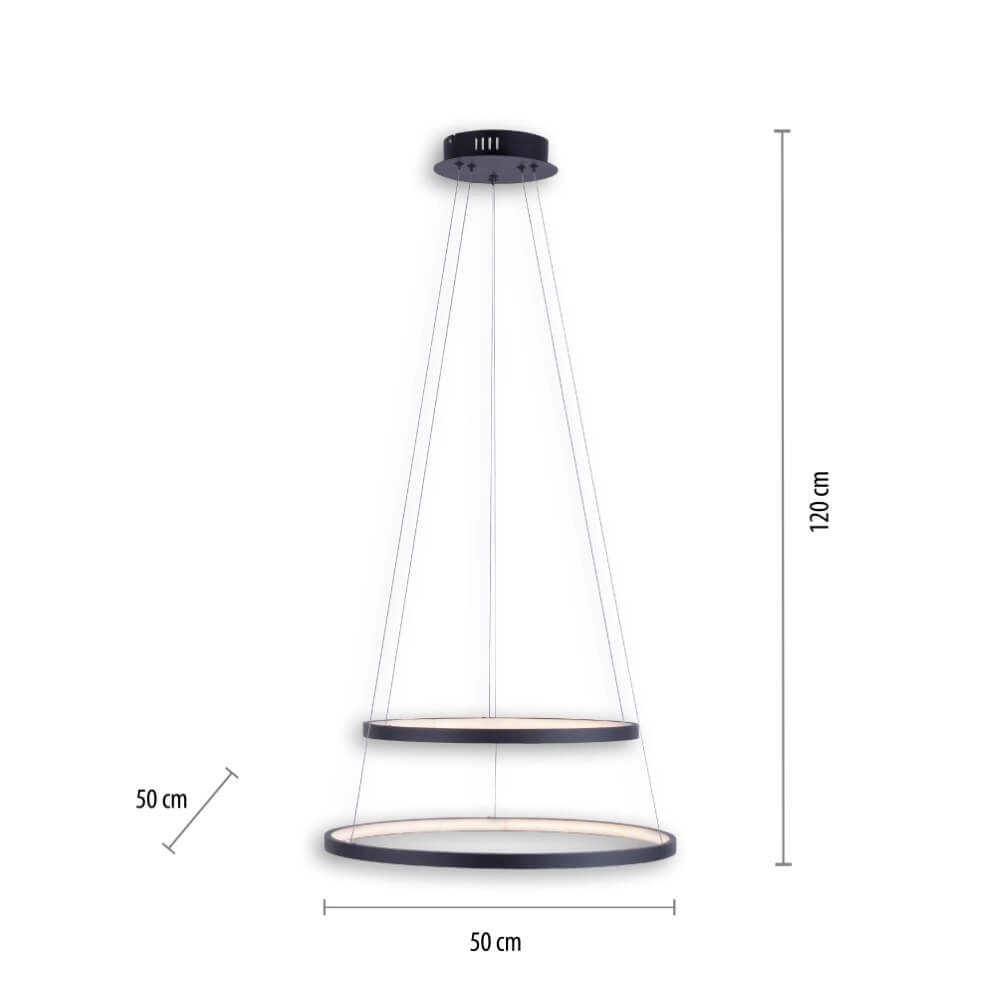 Round pendant lamp Circle anthracite Just Light 4043689960353