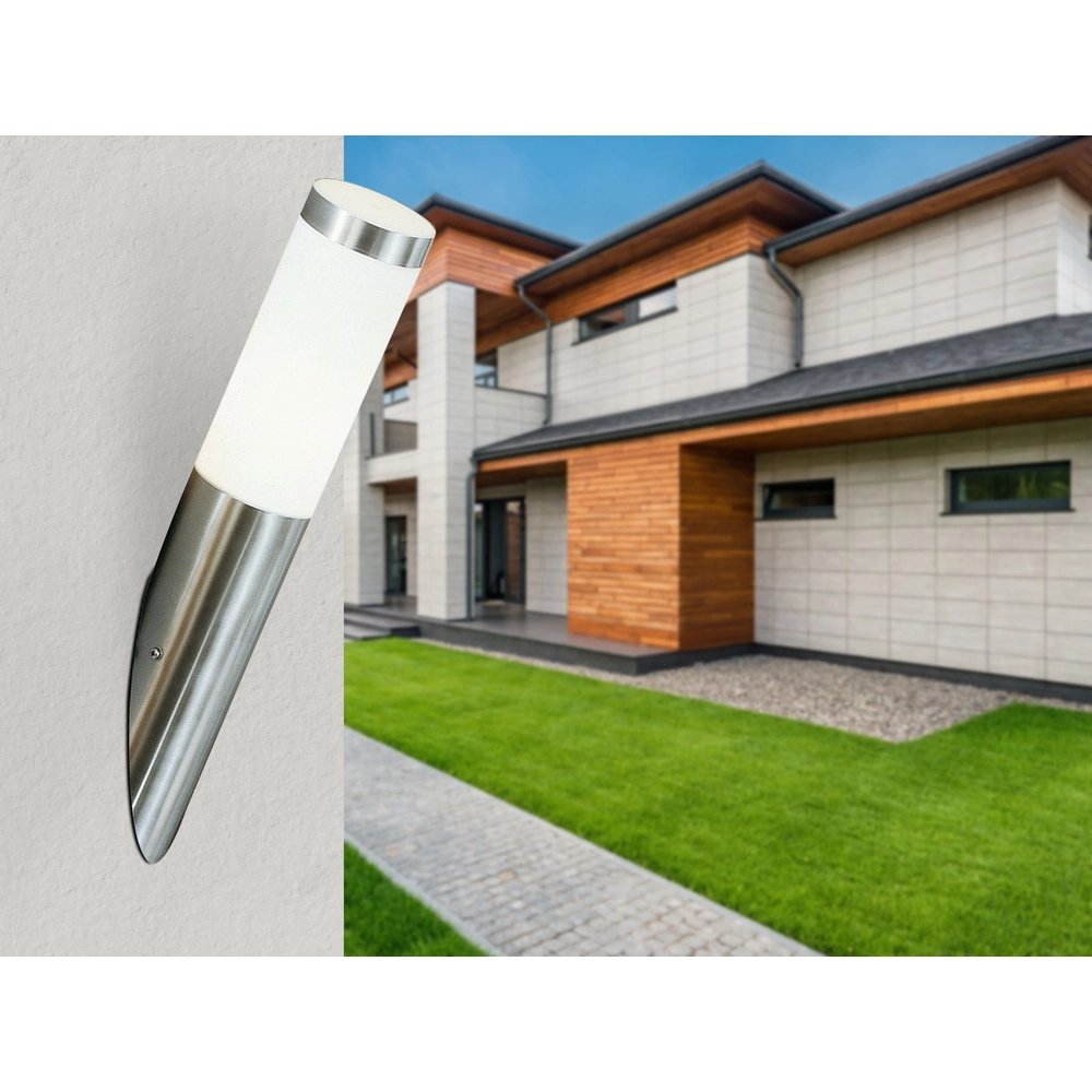 Outdoor lamp Boston Stainless steel with white Globo 9007371107353