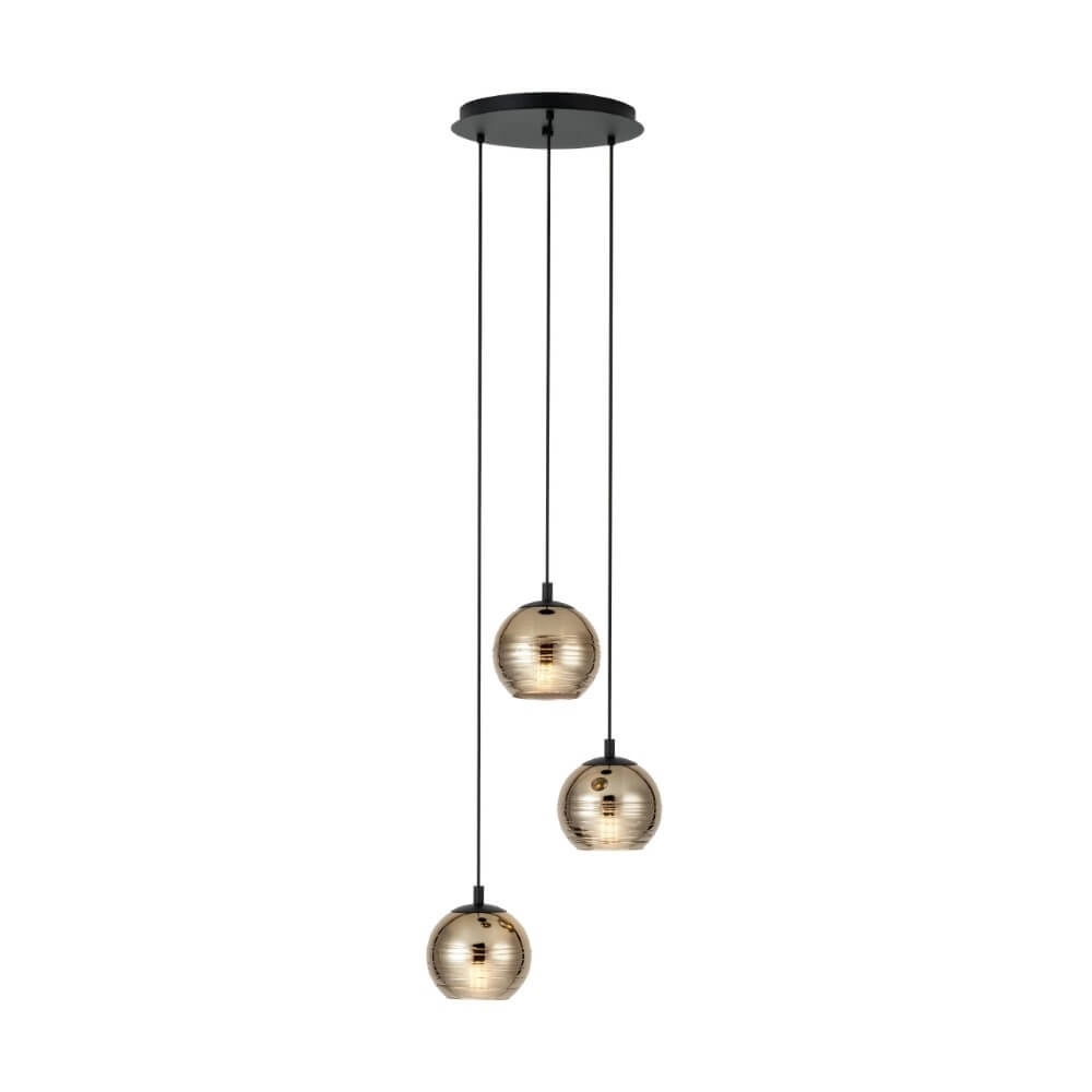 3-light hanging lamp Lemorieta black