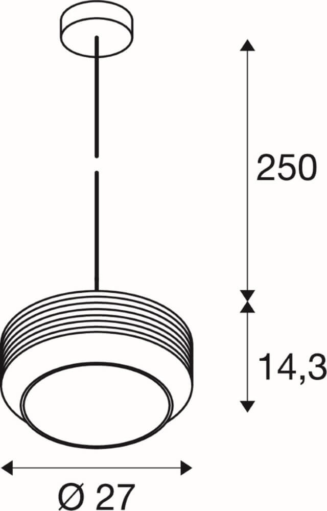 Pendant lamp Pantilo Rope 27 smoke glass - Ø 25cm SLV 4024163280839