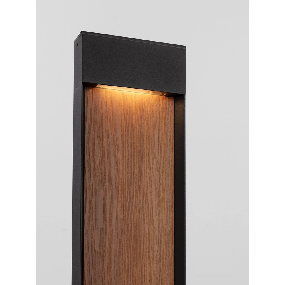 Design garden lamp Noray black with wood 78cm - 2700K Lyora 5212063504332