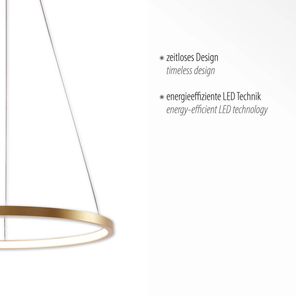 Round pendant lamp Circle gold Ø 39cm Just Light 4043689960391
