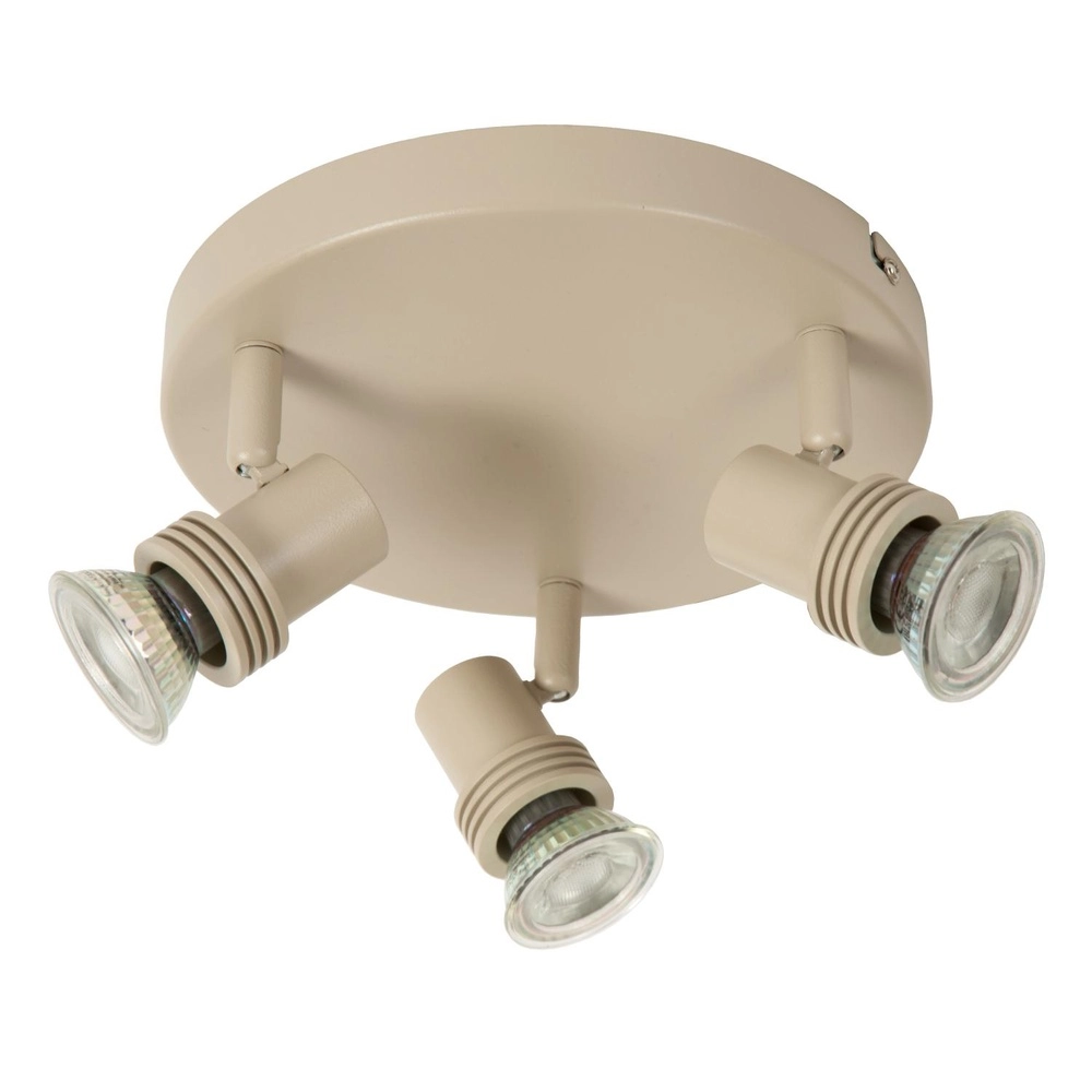 Ceiling spotlight Kianti 3-light sand brown