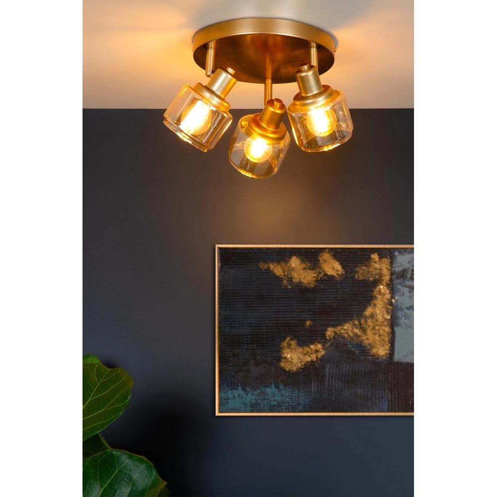 Ceiling lamp Bjorn 3-light gold Lucide 5411212771261