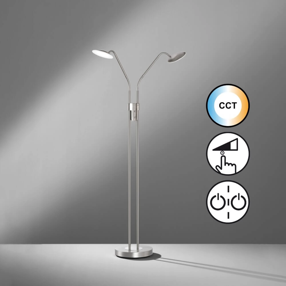 2-light reading lamp Tallri nickel dimmable Fischer & Honsel 4003694404884