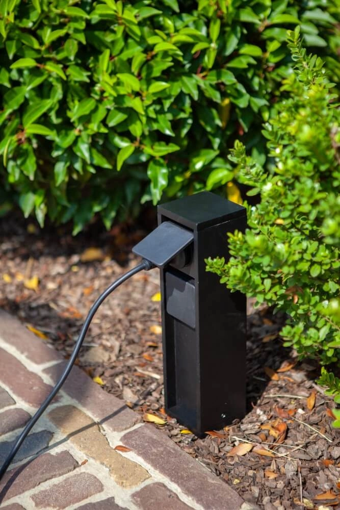Outdoor socket Mains black type F(NL) Lutec 6939412087405