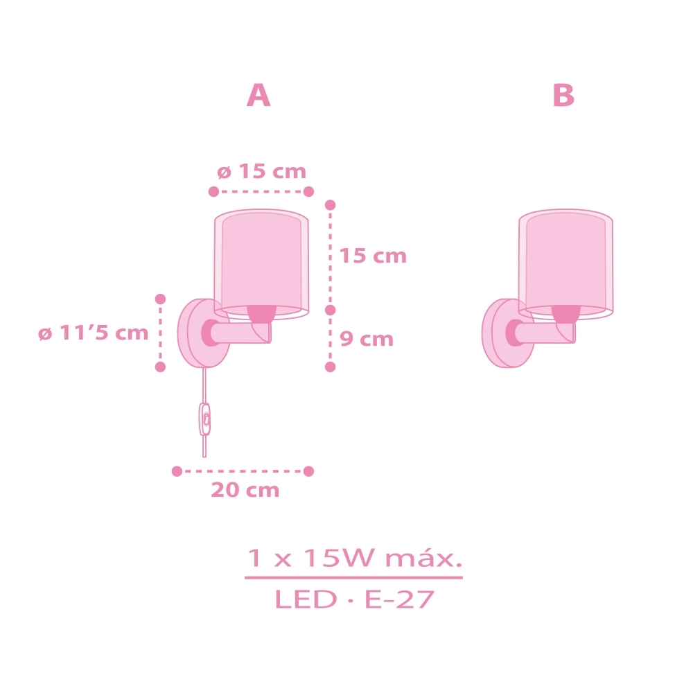 Wall lamp Hello Kitty & Friends pink Dalber 8420406412597