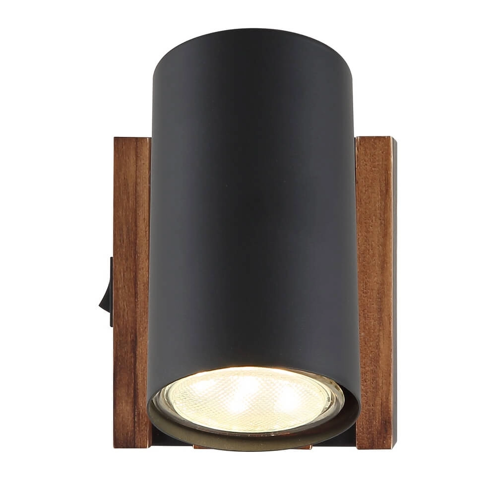 Ceiling lamp Kayden Single black with wood Globo 9007371525447