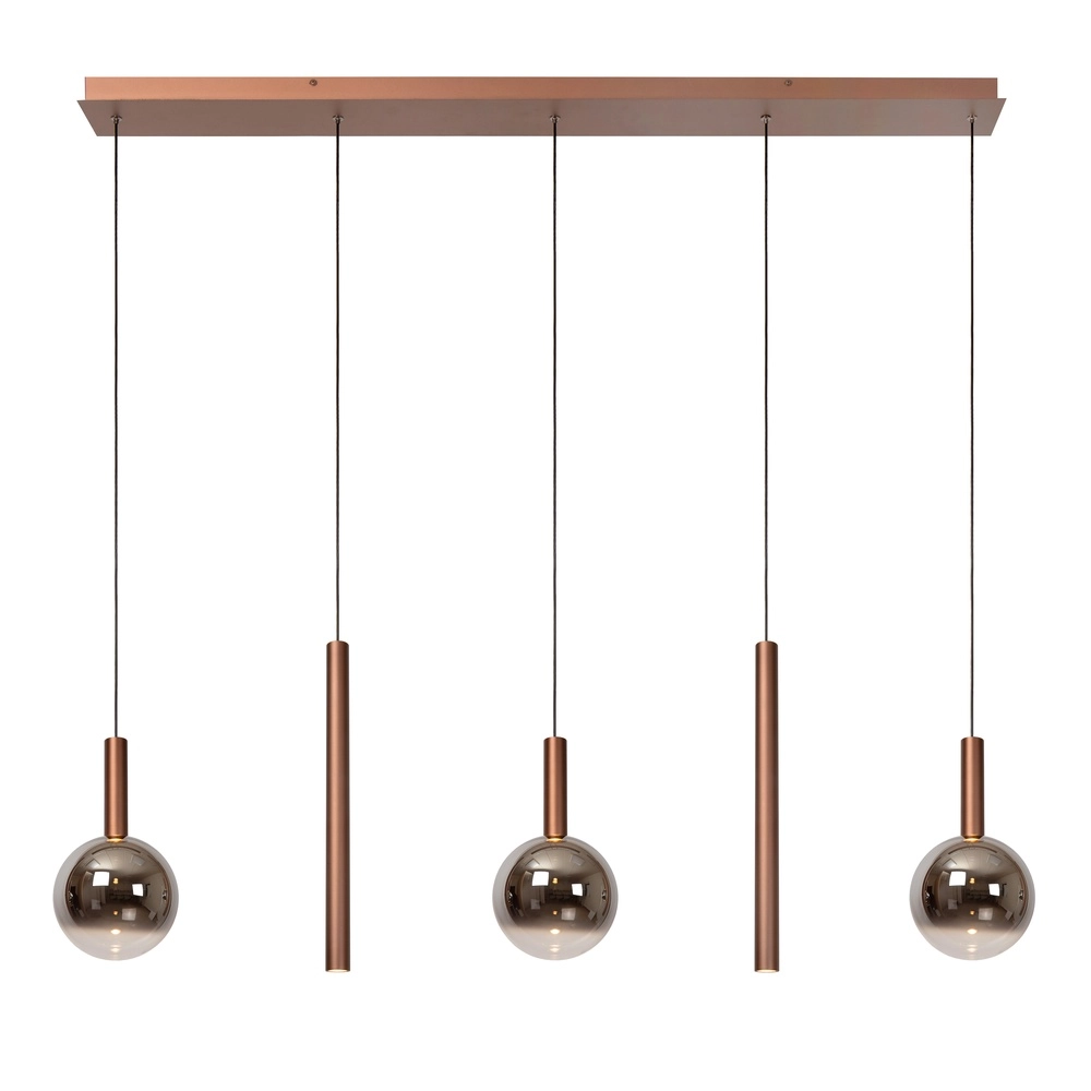 Design pendant lamp Jasmine copper 5-lights