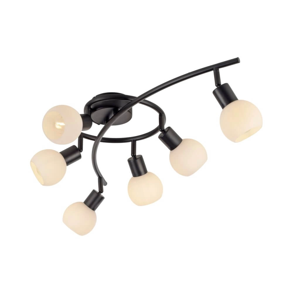 Black ceiling lamp Loki 6-light Just Light 4043689000806