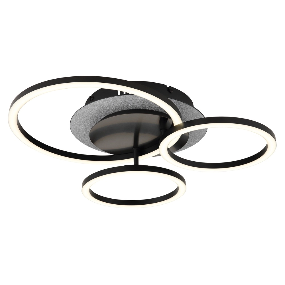 Black ceiling lamp Norberto 3 rings Globo 9007371572830