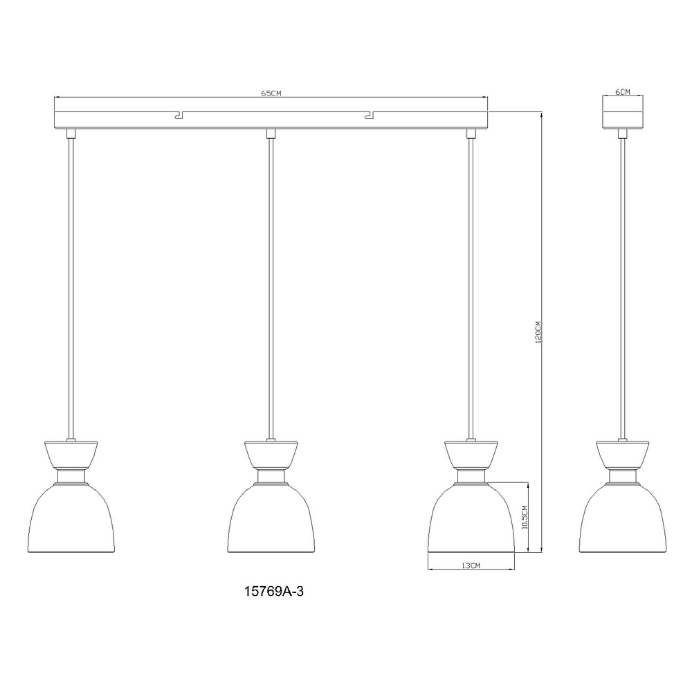 Design pendant lamp Massey coffee brown 3-light Globo 9007371533503