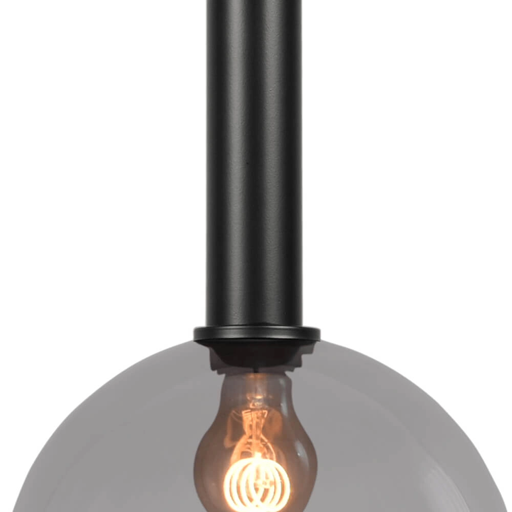 Hanging lamp Ø 25cm Bella 2 Black with smoke glass Masterlight 8718121260549
