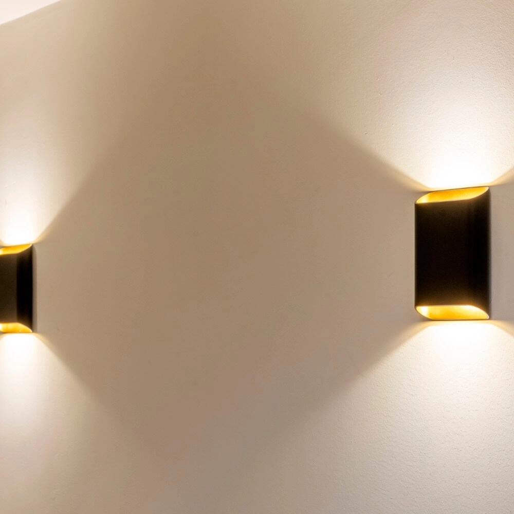 Wall lamp Diaz L Black with gold Artdelight 8720701100299