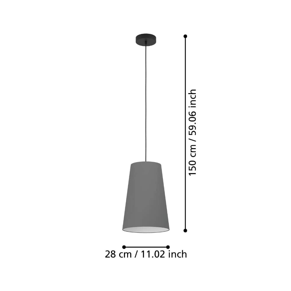Hanging lamp Petrosa with gray hood Stars of Light 9008606238149