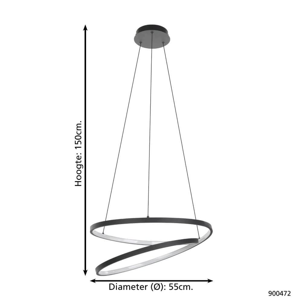 Design LED pendant light Ruotale Ø 55cm Eglo 9008606239931