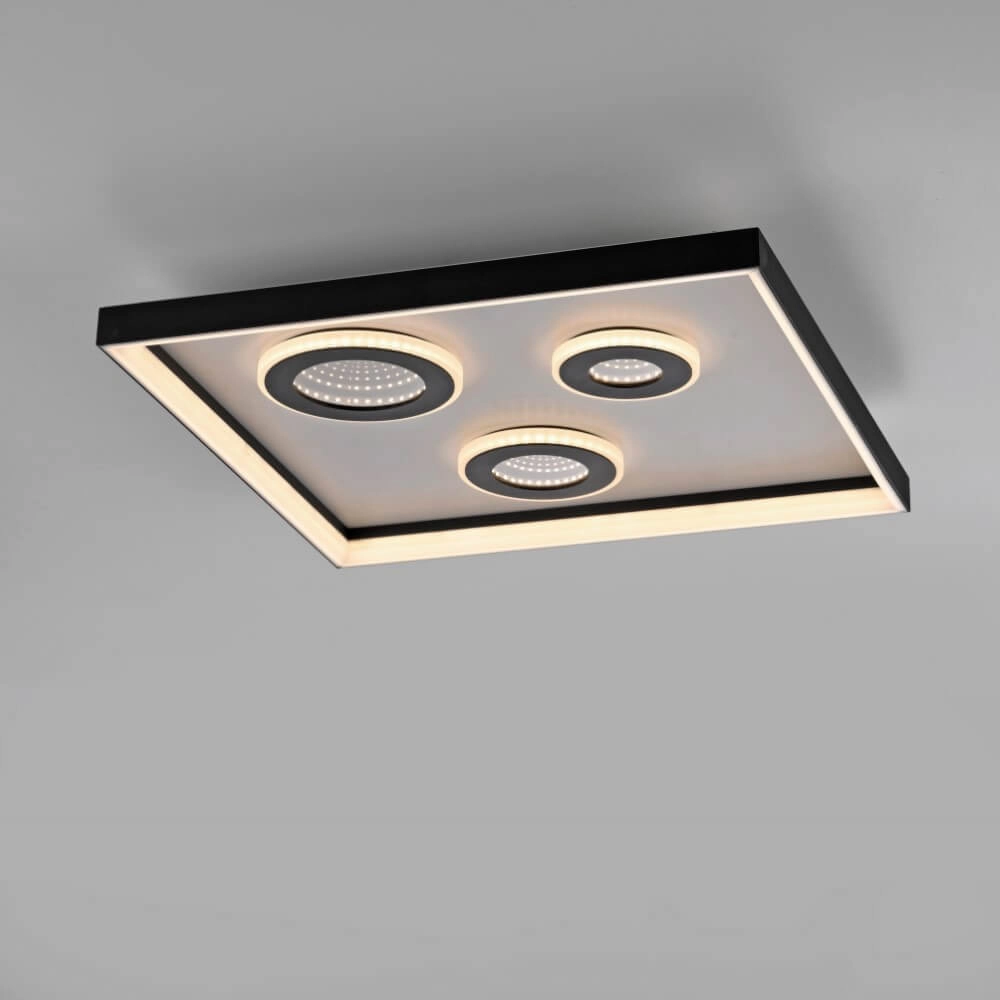 Square ceiling lamp Dune black Paul Neuhaus 4012248384916