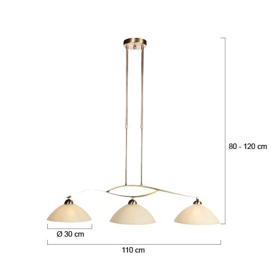 Classic pendant lamp Anthea 3-light bronze Steinhauer 8712746180213