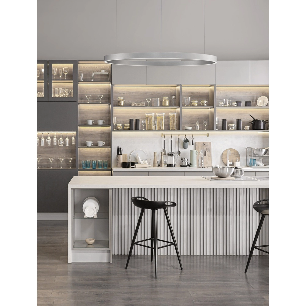 Design pendant lamp Elowen silver grey Ø 98cm Lyora 5212017439154