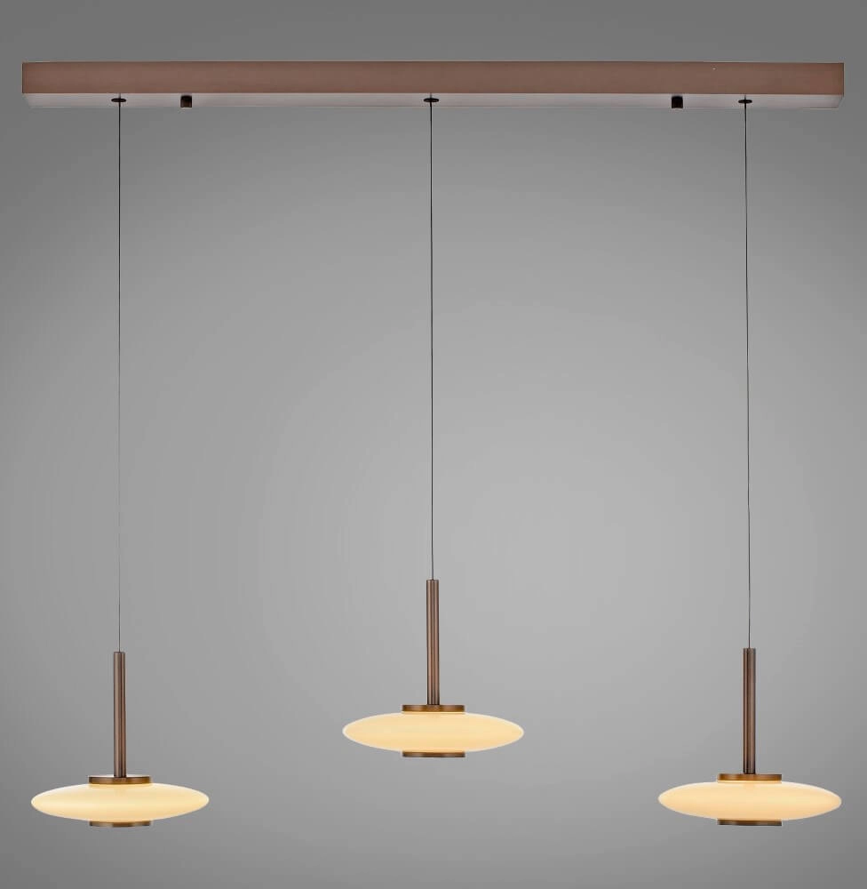 Hanging lamp 3-light Pure Vitrum designer brown Paul Neuhaus 4012248382639