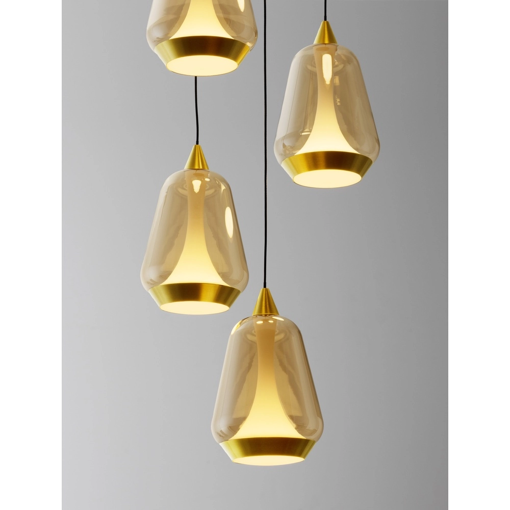 Design pendant lamp Alish 5-light amber glass Lyora 5212017477736