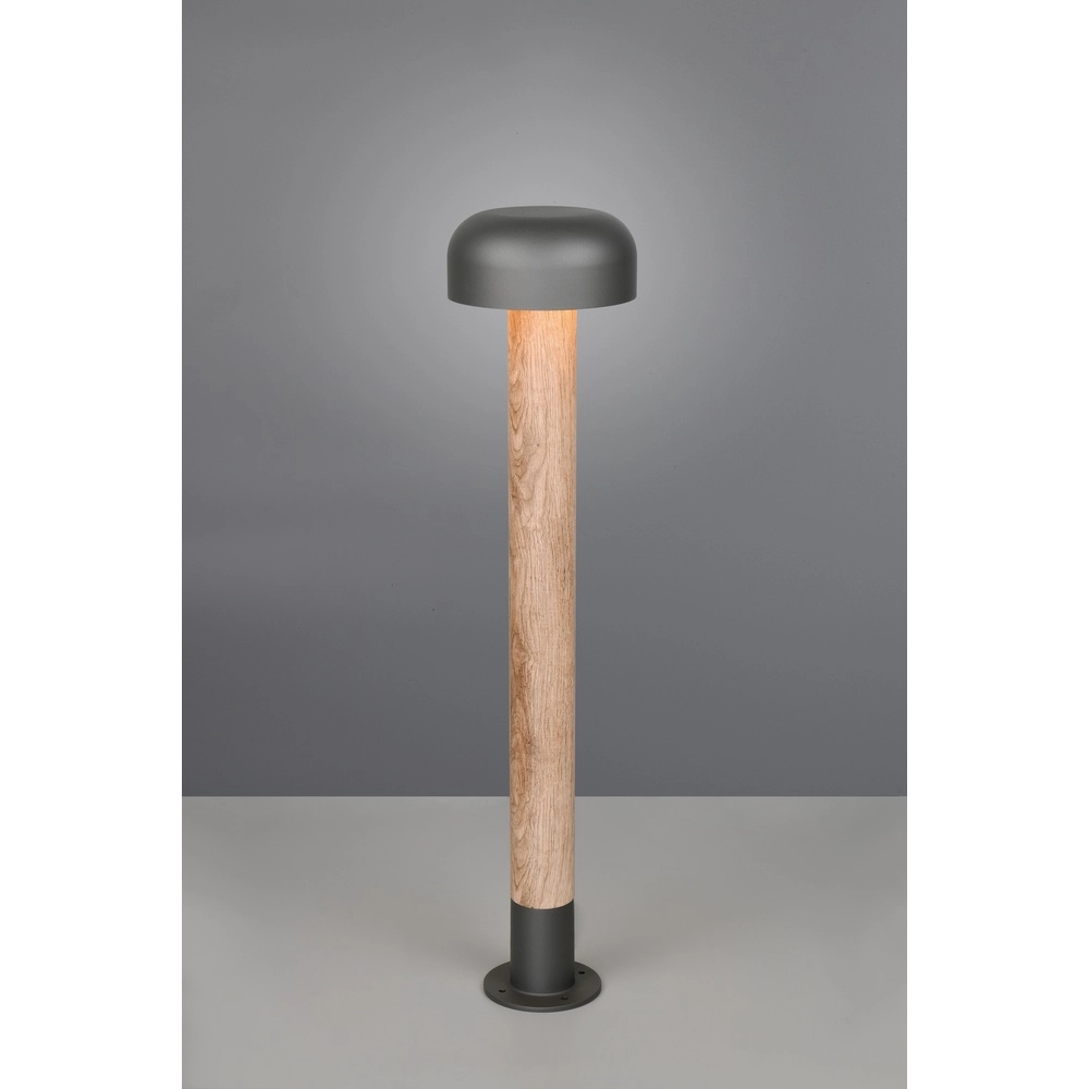 Garden lamp Fraser grey with wood 84.5cm Trio 4017807648591
