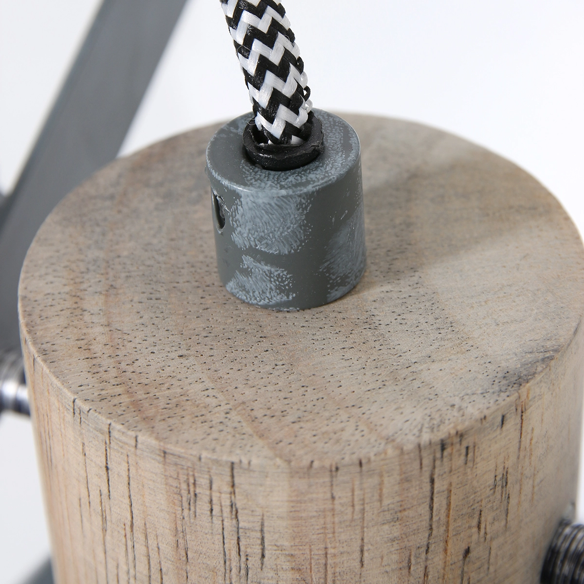 Clamp spot Gearwood zinc grey with wood Steinhauer 8712746133776