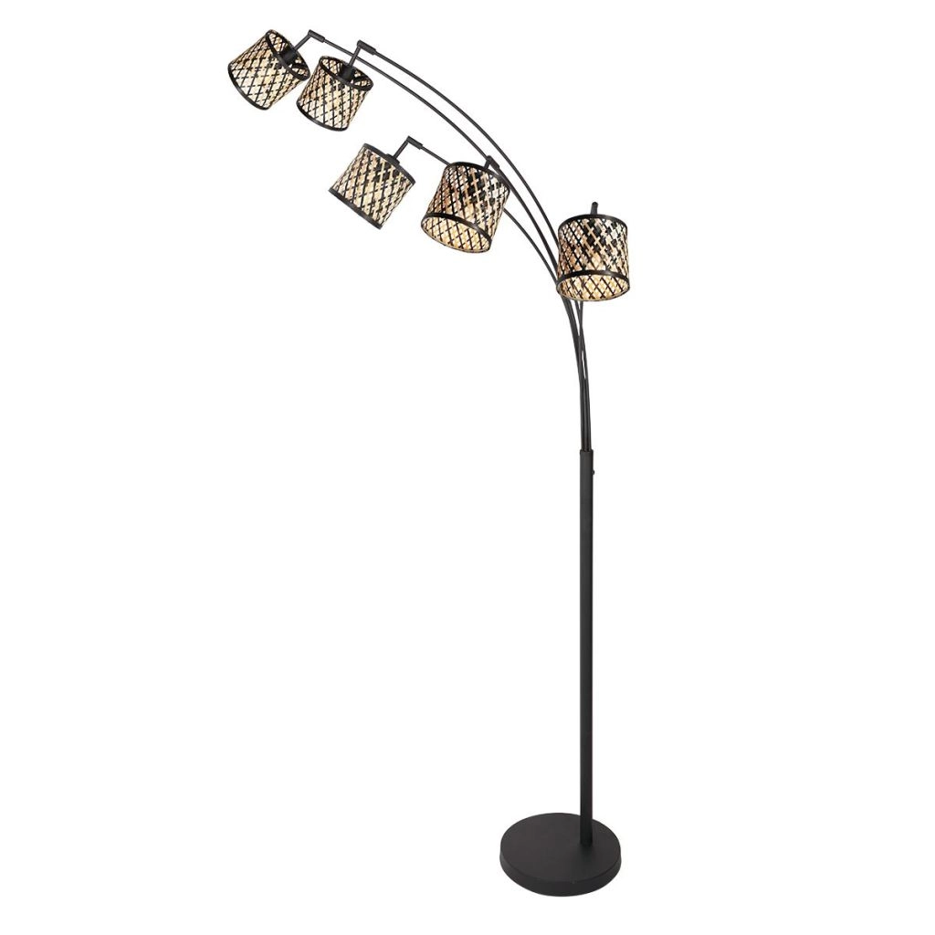 Floor lamp 5-lights Sumba with bamboo shades Ø12cm Steinhauer 8712746182873