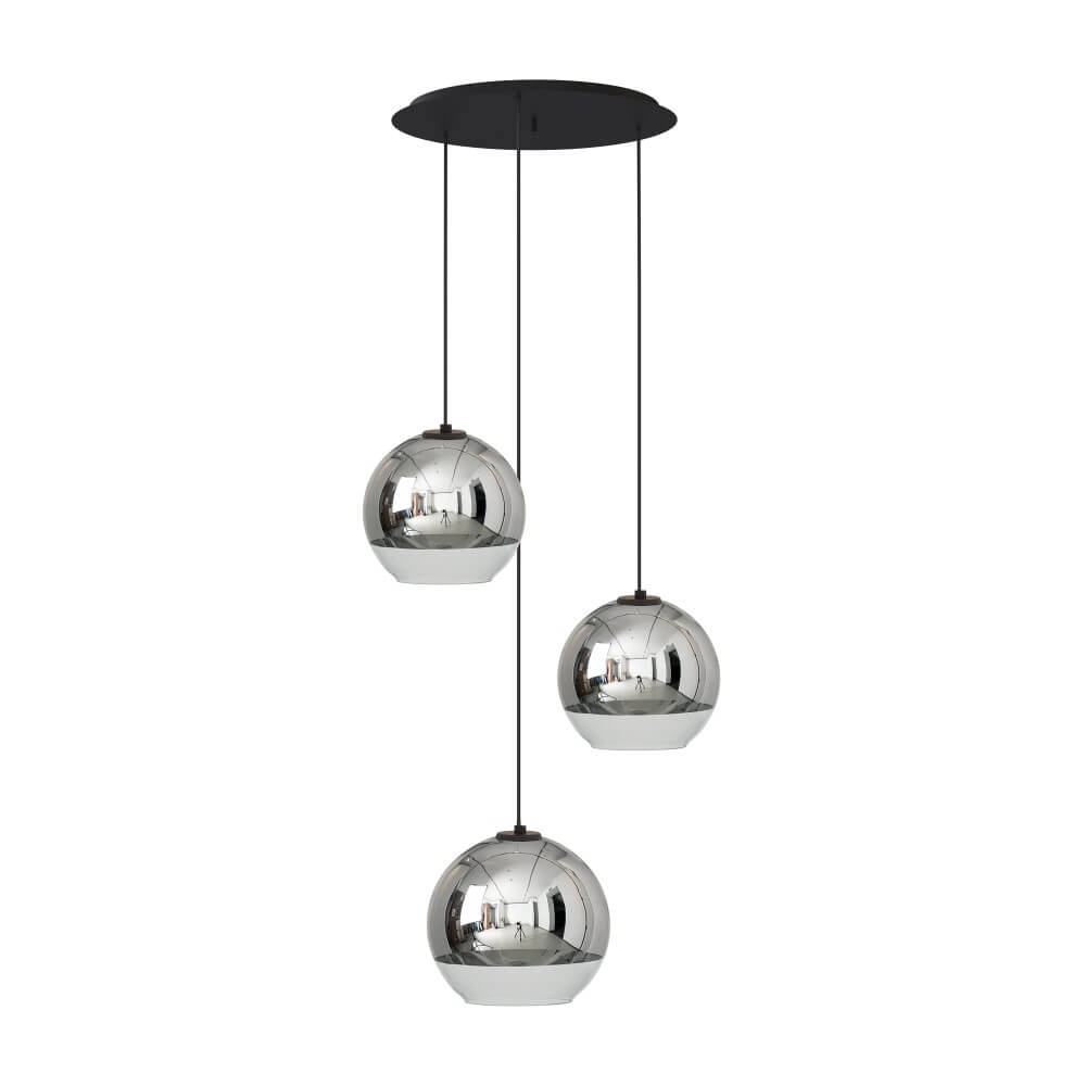3-light bulb pendant lamp Globe Plus Chromed
