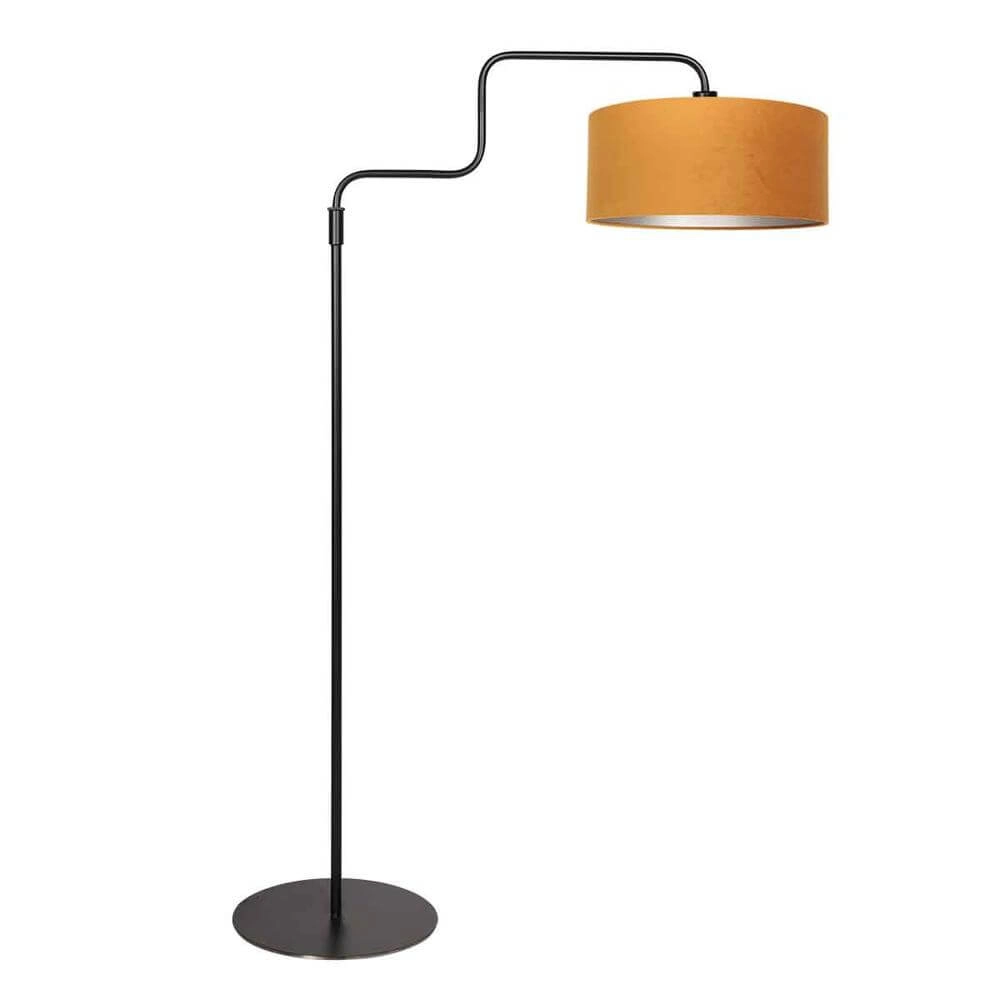 Floor lamp Bloeba black with golden hood