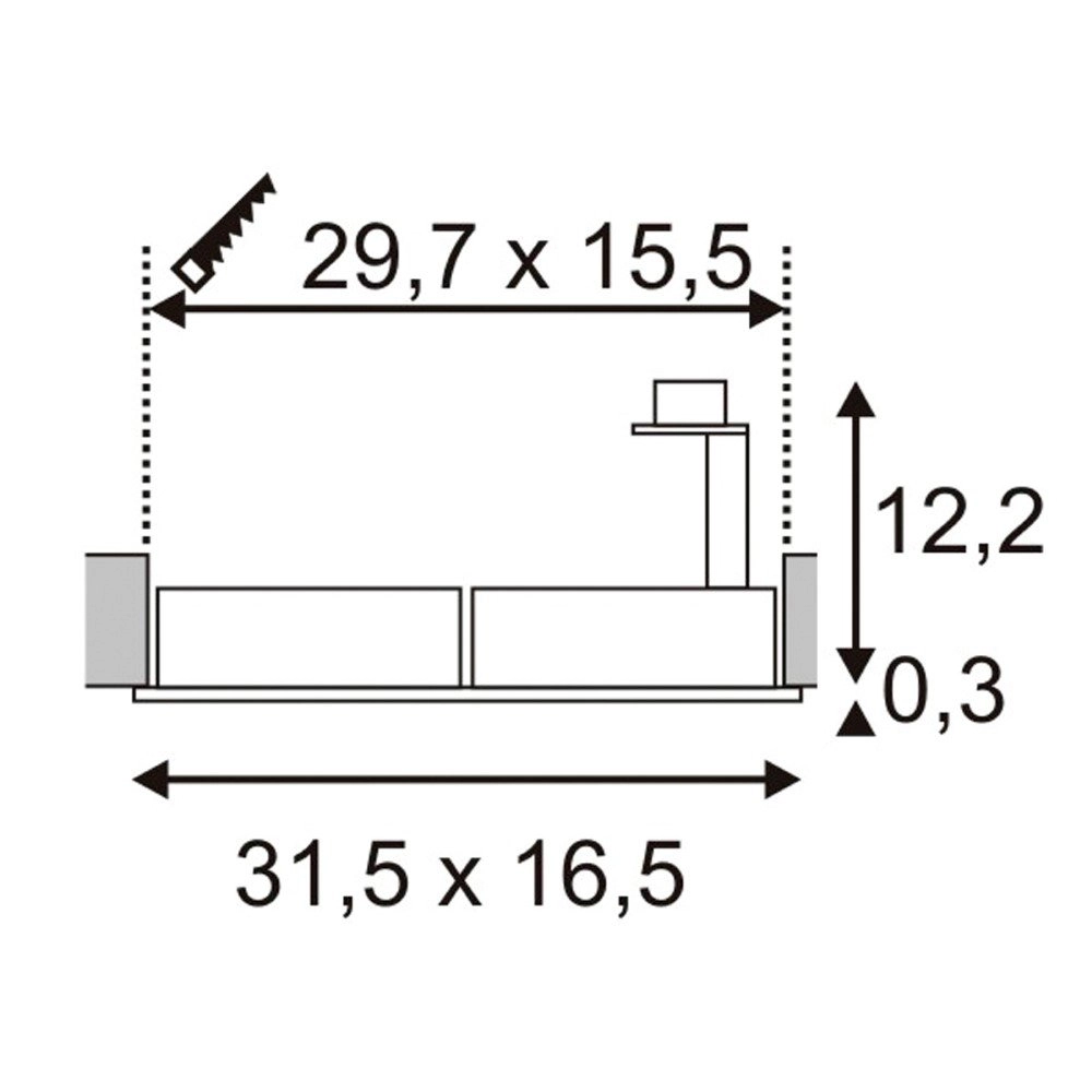 Recessed spotlight New Tria ES111 2 Square SLV 4024163106450