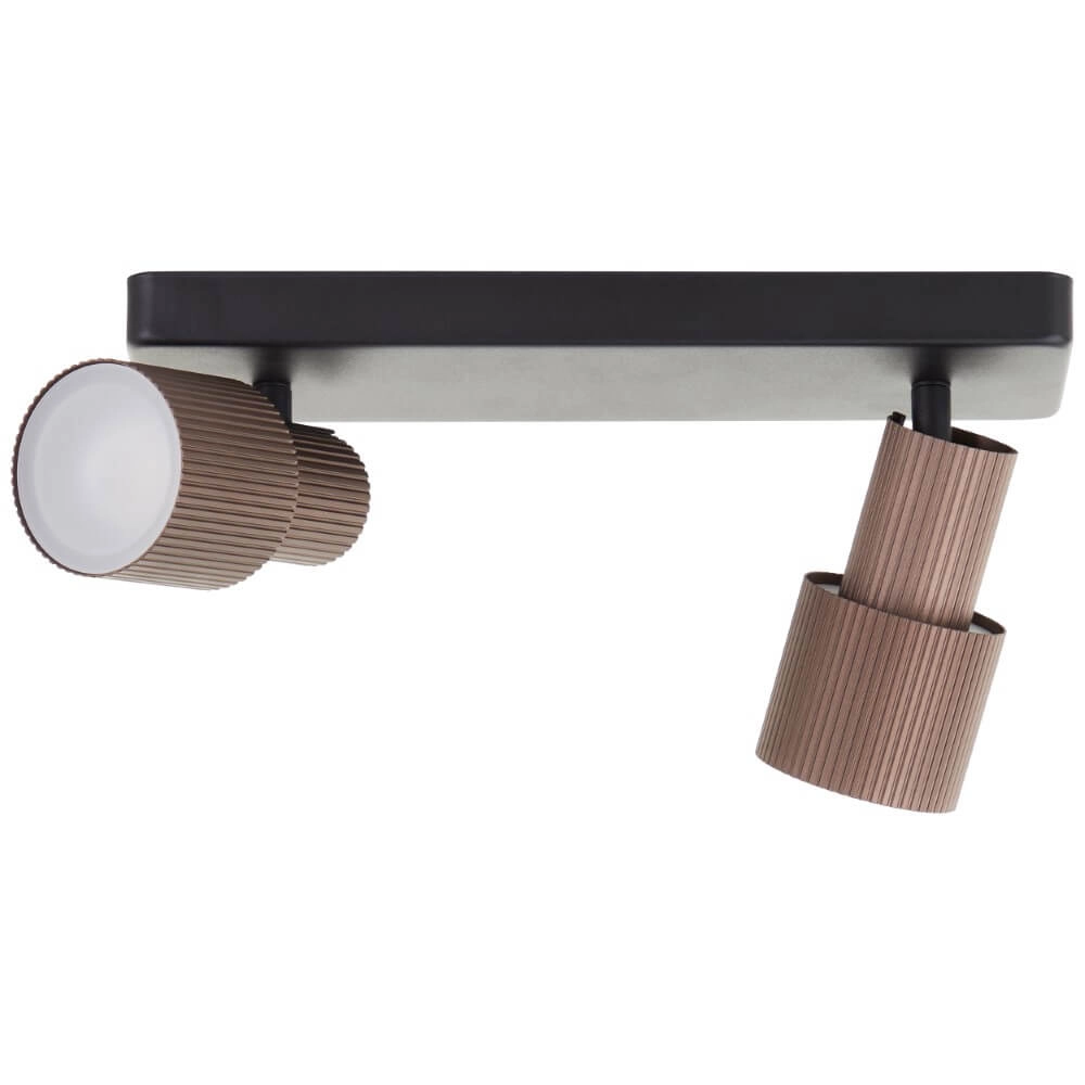 2-light surface-mounted spotlight Cadiz black with bronze Brilliant 4004353441271