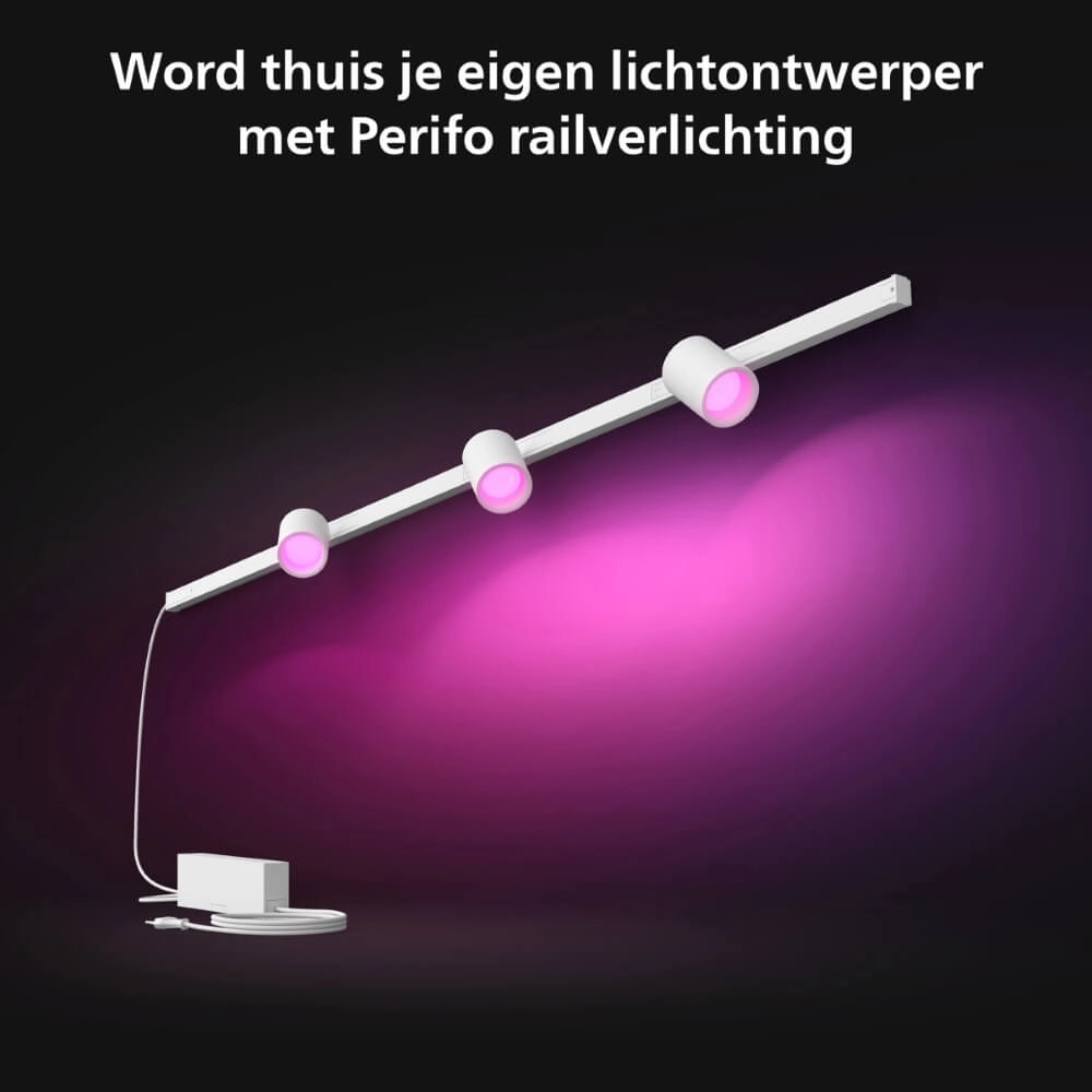 Hue Perifo - White and color set of 3 wall spotlights white Philips 8719514407862