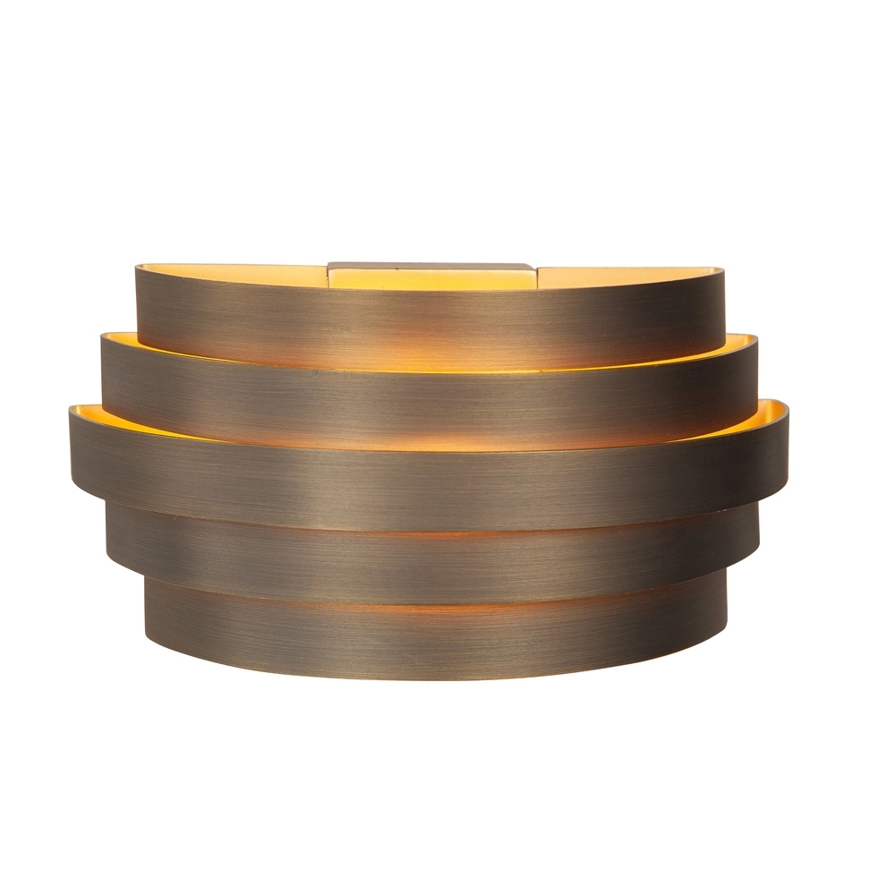 Design wall lamp Scudo Copper bronze with gold 25cm