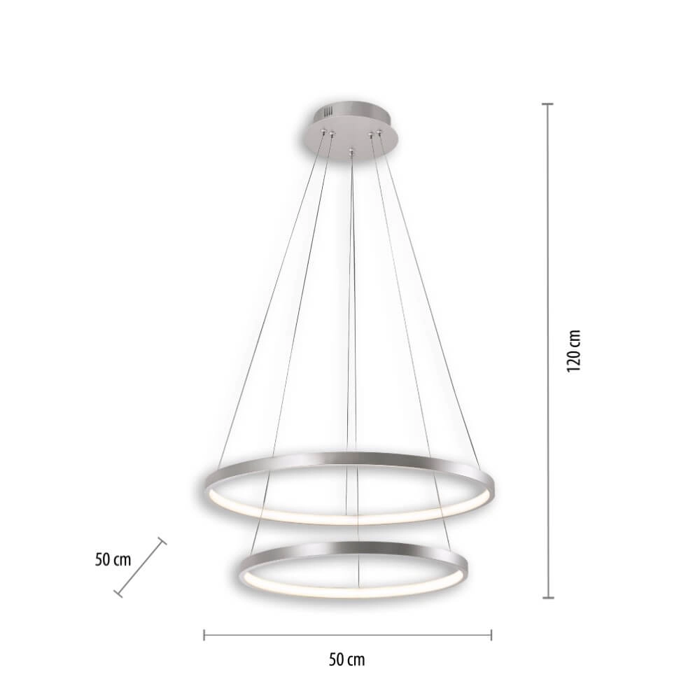 Round pendant lamp Circle silver Just Light 4043689960445