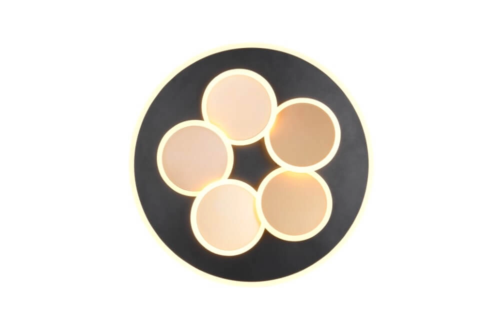 Modern ceiling lamp Mandala black Ø 48cm Trio 4017807614091